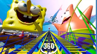 🔴VR 360° SpongeBob Square Pants Roller Coaster Video [upl. by Jarret719]