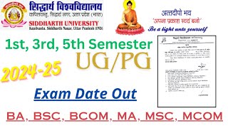 BABSCBCOM Exam Date 2024suksn UniversitySIDDHARTH UNIVERSITY Exam [upl. by Eyak]