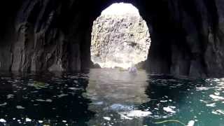 Sea Kayaking  Rock Arches and Waterfalls near Neist Point [upl. by Wehttan]