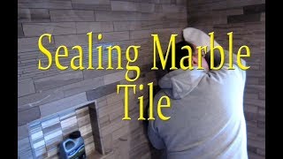 Sealing marble tile [upl. by Euqinomod]