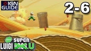 New Super Luigi U 3 Star Coin Walkthrough  LayerCake Desert6 Spinning Sandstones [upl. by Krissie]