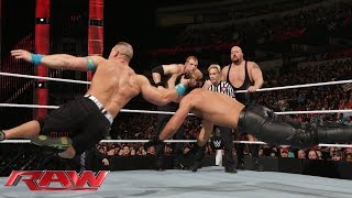 John Cena vs Seth Rollins Big Show amp Kane  3on1 Handicap Match Raw January 19 2015 [upl. by Meredeth]