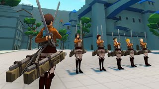 ฝึกกองกำลังทหารแสนป่วน  Roarks Attack on Titan Fan Game [upl. by Alyakcm]