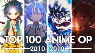 My Top 100 Anime Openings of the Decade 20102019 [upl. by Odelle]