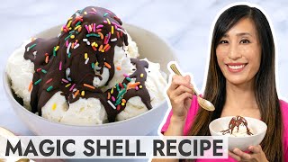 Homemade Magic Shell Recipe  Quick and Easy Ice Cream Topping [upl. by Turpin51]