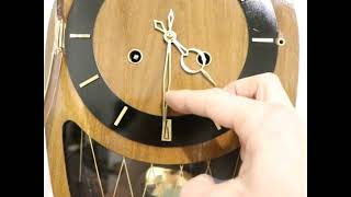 HERMLE Vintage Winding Wall Clock ICONIC Model High Gloss 1950s Restored 3 Bar Chime Wind Up clock [upl. by Ayadahs655]