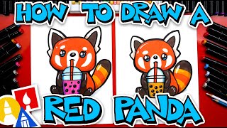 How To Draw A Red Panda Drinking Boba [upl. by Jamesy]