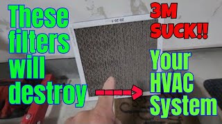 This filter will kill your HVAC system Do not install the 3M filters [upl. by Fryd280]