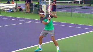 Roger Federer Backhand Slow Motion Front Back Side View  ATP Tennis One Handed Backhand Technique [upl. by Annaira263]