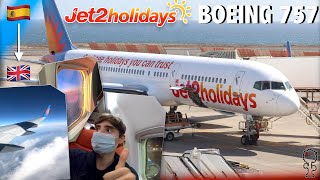 Jet2Holidays Boeing 757200 Flight Lanzarote  Manchester Airport Trip Report [upl. by Ahar]