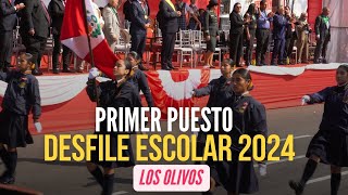 Primer Puesto Desfile Escolar 2024 en Los Olivos quotColegio Palmas Realesquot [upl. by Rhpotsirhc]