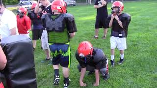 Youth Football Drills  Defensive Line Practice  Stance and Punch [upl. by Kam183]