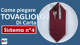 Come piegare tovaglioli di carta per le feste  Tovagliolo portaposate fai da te [upl. by Dranrev]