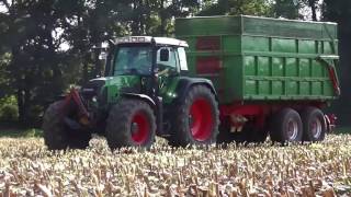 Maisernte 2013 Häckseln für die BGA Dickhoven mit Krone JD Fendt Valtra Mercedes LKW [upl. by Berriman832]