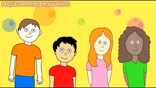 Cómo describir a una persona en inglés Video para niños con dibujos de PequesAprendenJugando [upl. by Nakhsa]