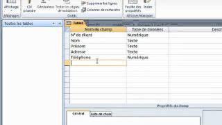 Créer une base de données Access 1 Création des tables de données [upl. by Miriam524]
