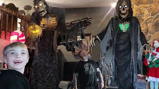 Unboxing amp Setting Up 2 New Halloween Animatronics Towering Reaper and Prowling Jack [upl. by Ahset]