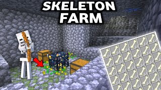 HOW TO MAKE SKELETON FARM WITHOUT WATER ELEVATOR  SKELETON SPAWNER [upl. by Yddur]