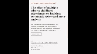 The effect of multiple adverse childhood experiences on health a systematic review a  RTCLTV [upl. by Agnesse]