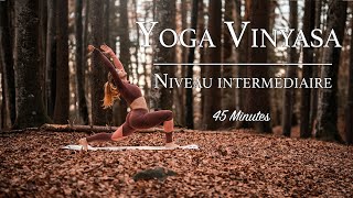 Cours Complet de Yoga Vinyasa  Niveau Intermédiaire  45 minutes [upl. by Zebulon411]