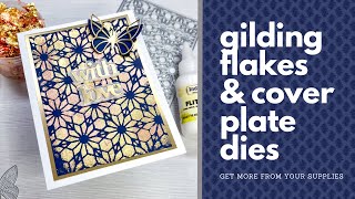 Another way to use your background dies with gilding flakes cardmaking cards gildingflakes [upl. by Ollehto]