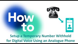 How to Setup a Temporary Number Withhold Using an Analogue Phone [upl. by Thaxter]