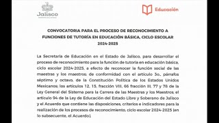 Convocatoria de Reconocimiento a Tutoría Jalisco 2024 [upl. by Hatfield461]