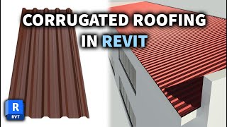 How To Create Corrugated Roofing Sheet In Revit [upl. by Ahsinroc]