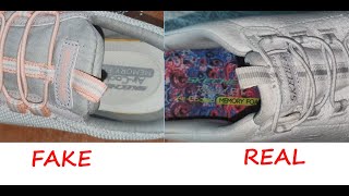 Skechers trainers real vs fake review How to spot counterfeit Skechers sneakers [upl. by Reeba]