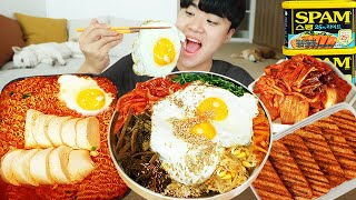 ASMR MUKBANG 집밥 열라면 통스팸 김치 계란후라이 먹방 FIRE NOODLES amp KOREAN HOME MEAL EATING SOUND [upl. by Mareld]