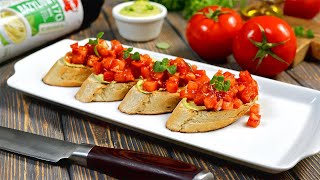 Bruschetta z sosem bazyliowym i pomidorami [upl. by Sicnarf]