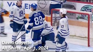 David Goyette SBY88  All Shifts  Sudbury Wolves vs Mississauga Steelheads OHL  4 1 2024 [upl. by Agler]