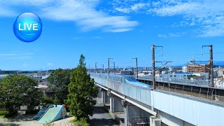 812am〜🌀台風5号🚄東北新幹線郡山市街📹LIVE🔴REC ライブカメラ ↖️東京方面🛤↘️仙台方面 MAX320kmh🌈Shinkansen TOHOKU🗾公園🏞ポケモン⚡花火🎆 [upl. by Adlitam]