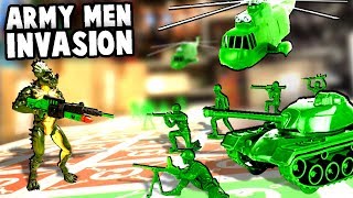 Huge GREEN ARMY MEN Invasion Toy Soldiers Defense Hypercharge Unboxed Multiplayer Gameplay [upl. by Silra10]