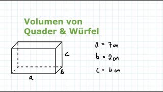 Volumen  Quader und Würfel  Mathematik einfach erklärt [upl. by Retsevlys]