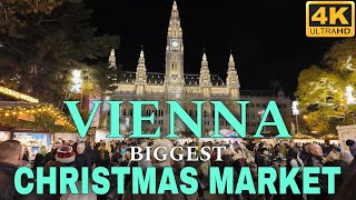 Vienna Biggest Christmas Market Rathausplatz Christmas Market Vienna Austria 4K UHD [upl. by Airogerg]