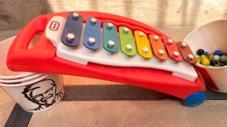 Xylophone music 🎶  Sounds of Xylophone CraftyBalls asmr marblerun [upl. by Herwin791]