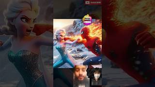 Elsa Frozen strikes in snow town 😱🔥l Spiderman vs Venom vs Captain America shorts​ marvel​ dc​ [upl. by Pelagias]