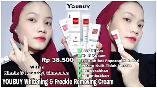 Review YOUBUY Whitening amp Freckle Removing Cream  Bagus Gak Nih [upl. by Llertak256]