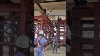 Removing falsework bridgeconstruction construction moktv 2024 [upl. by Akinaj366]