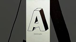 تعلم رسم حرف 3d A رسم رسمتي تعليمالرسمللاطفال حرف art artist drawing artwork 3d letter [upl. by Grory951]