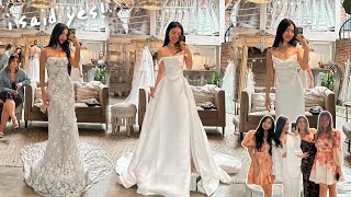 wedding dress shopping with my sisters amp they cried  wedding dress try on [upl. by Ydna]