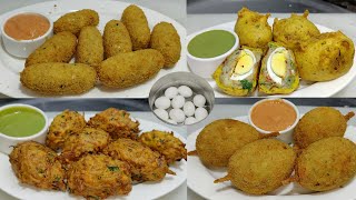 Instant 4 Types Egg Snacks Recipe  Crispy Egg Roll  Onion Egg Pakoda  Egg Bonda  Chef Ashok [upl. by Seline]