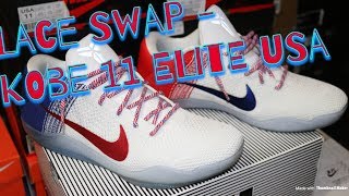 LACE SWAP  KOBE 11 ELITE USA DMG LACES [upl. by Enneire]