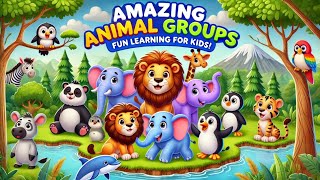 Animal Groups  Animal Group Names  Collective Nouns for Animals  Animal Groups Names for kids [upl. by Glinys]