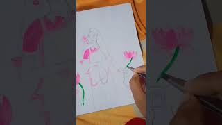 Second day of Navratri mata brahmacharini drawing artist painting art navratri durgamadrawing [upl. by Hackathorn]