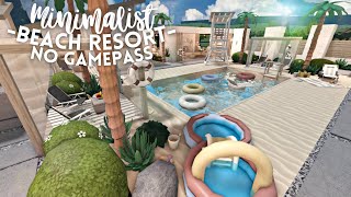 roblox bloxburg  no gamepass minimalist modern beach resort ꒰207k꒱  ꒰ build amp tour ꒱ [upl. by Kcinom929]