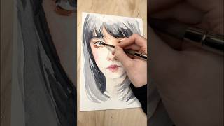 Loose watercolor portrait painting watercolor timelapse loosewatercolor art drawing portrait [upl. by Arriat594]