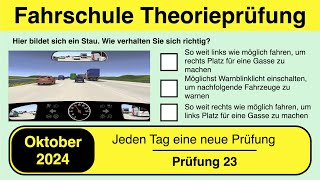 🚘 Führerschein Theorieprüfung Klasse B 🚗 Oktober 2024  Prüfung 23🎓📚 [upl. by Euhc]