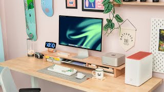 One Monitor Desk Setup for Everything  Mac iPad amp Gaming PC [upl. by Maite10]